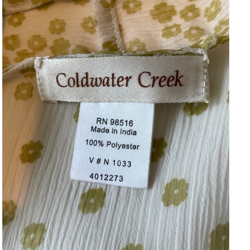 Coldwater Creek Chiffon Vest Duster Sz OS Floral Sheer Open Front Lightweight - Picture 3 of 7